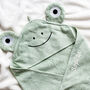 Personalised Baby Frog Hooded Cotton Towel, thumbnail 4 of 11