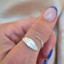 Sterling Silver Feather Leaf Adjustable Stacking Finger Or Thumb Ring, thumbnail 4 of 10