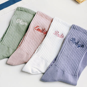 Custom Embroidered Name Yoga Pilates Socks, 2 of 8