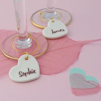 10 Wedding Favour Glass Charms Personalised, 6 of 6