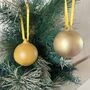 Gold Baubles Set Of Six Christmas Decoration, thumbnail 8 of 9