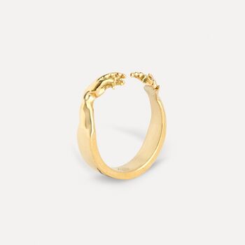 Hand Of God Gold Creation Of Adam Band Ring Mens Ring, 10 of 12