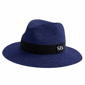 Personalised Summer Fedora Sun Straw Hat, 6 of 9
