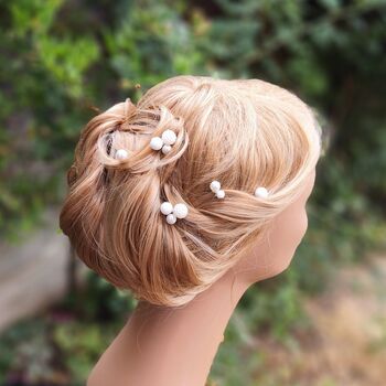 Set Of Five Pearl Bridal Hair Pins, 3 of 11