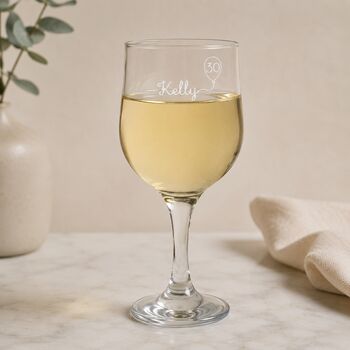 Engraved Wine Glass Personalised 30th Birthday Gift, 3 of 9