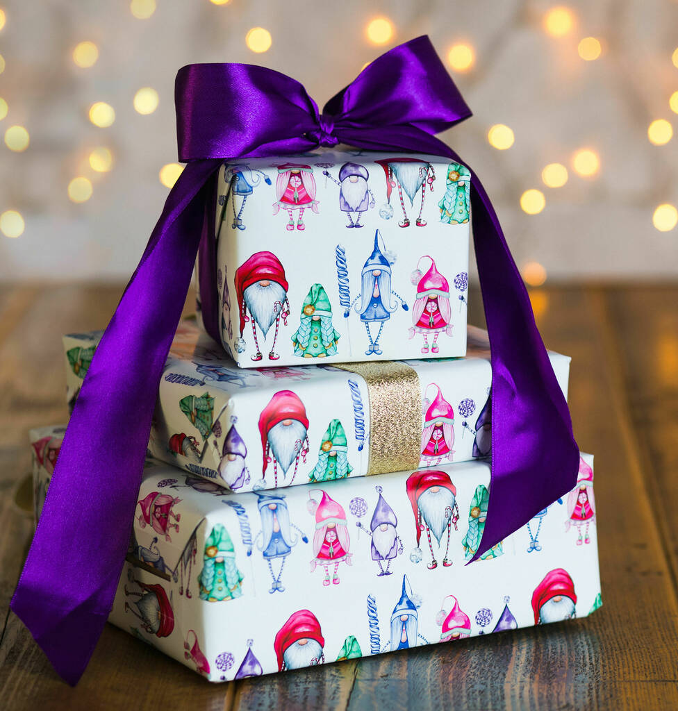 Gonk/Gnome Luxury Wrapping Paper, Christmas Gift Wrap, 1 of 8