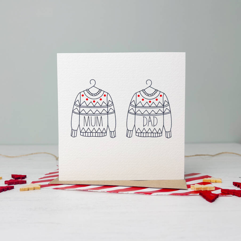 Mum And Dad Christmas Jumper Card