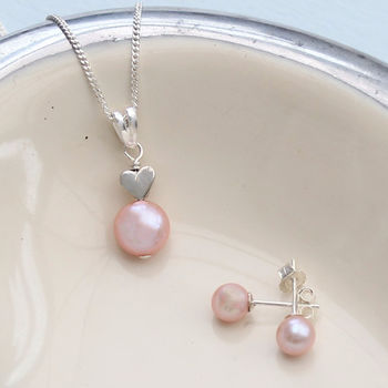 Pink Pearl Pendant With 6mm Stud Set, 3 of 11