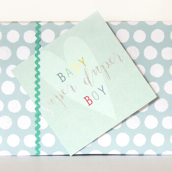 Baby Boy Card With Silver Foiled Writing, 5 of 5