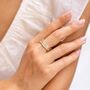Sterling Silver And Gold Trio Band Spinning Ring, thumbnail 2 of 4