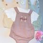 Personalised Embroidered Baby Dungaree Romper, thumbnail 1 of 4
