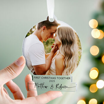 Personalised First Christmas Together Photo Ornament, 8 of 9