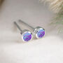 Mini Sterling Silver Violet Opal Stud Earrings, thumbnail 1 of 11