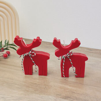 Rudolph Red Reindeer Candle Christmas Decoration, 7 of 10