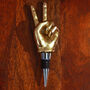 G Decor Gold Hand Peace Sign Bottle Stopper, thumbnail 3 of 5