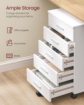 Rolling Filing Cabinet Drawer Printer Stand, 3 of 6