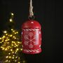 Red Snowflake Bell Hanging Christmas Decoration, thumbnail 2 of 2