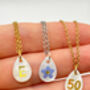 Personalised Necklace Double Sided With Forgetmenot And Letters, thumbnail 7 of 10