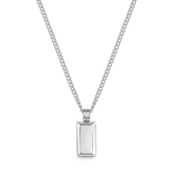 Small Ingot Men's Necklace Stainless Steel, 2 of 9