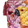 Large Quilted Velvet Make Up Bag Purple Parrot, thumbnail 4 of 6
