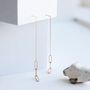 Rose Gold Long Oval Link Chain Earrings, thumbnail 2 of 5