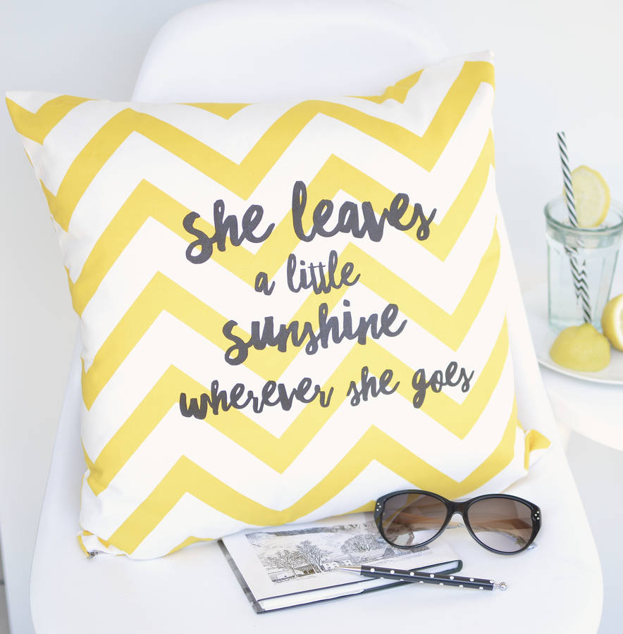 Personalised Inspirational Quote Chevron Cushion By Tillie Mint Loves