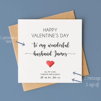 Personalised Valentine's Day Card For Husband, 2 of 5