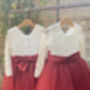 Long Sleeve Burgundy Tutu Dress, thumbnail 7 of 12