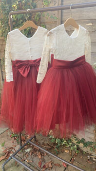 Long Sleeve Burgundy Tutu Dress, 7 of 12