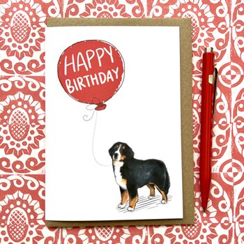 Personalised Bernese Mountain Dog Birthday Card, 4 of 4