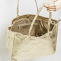 Gold Lined Soft Leather Tote Handbag, thumbnail 6 of 9