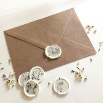 Confetti Dried Petal White Peel And Seal Wax Seals, 10 of 12