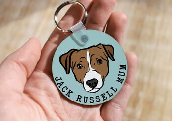 Jack Russell Terrier Portrait Keychain, 3 of 6