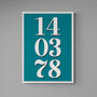 Personalised Custom Teal Special Date Wall Art, thumbnail 4 of 7