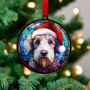 Bedlington Terrier In Santa Hat Suncatcher Decoration, thumbnail 3 of 6
