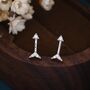 Sterling Silver Tiny Arrow Cz Stud Earrings, thumbnail 1 of 12