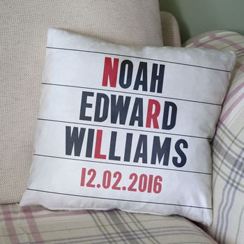 Personalised Cinema Marquee Cotton / Faux Suede Cushion, 7 of 11