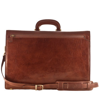 Mens Luxury Large Leather Briefcase.'The Tomacelli', 8 of 12