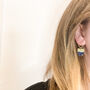 Navy And Gold Foil Statement Drop Earrings, thumbnail 5 of 9