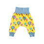 Hot Air Balloons Harem Organic Trousers On Yellow, thumbnail 4 of 5