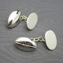 Rugby Ball Cufflinks Solid Silver, thumbnail 7 of 7