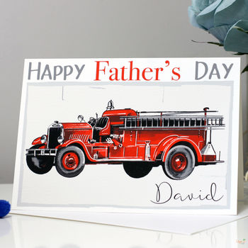 Vintage Fire Truck Father's Day Card, 4 of 8