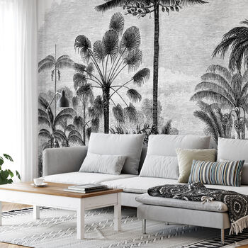 Palm Of The Ucayali Amazon Mural Wallpaper In Black, 3 of 6