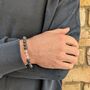 Men's Clear Quartz And Lava Bead April Birthstone Bracelet, thumbnail 5 of 10