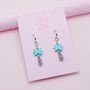 Powder Blue Star And Silver Glitter Drop Earrings, thumbnail 1 of 4