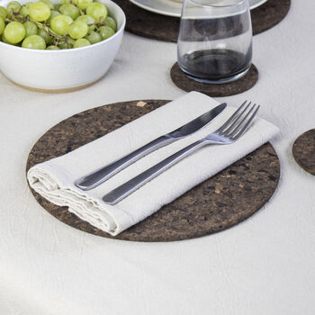 Smoked Cork Placemats | Round, 4 of 6