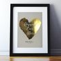 Metallic Happily Ever After Heart Wedding Print, thumbnail 1 of 5