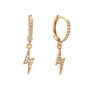 Talitha Crystal Lightning Bolt Huggie Earrings, thumbnail 1 of 2
