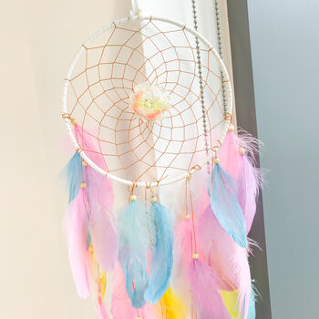 Baby Room Decor Pink Flower Dreamcatcher Wall Hanging, 2 of 5
