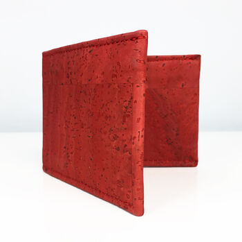 Sustainable Cork Card Holder Red, 3 of 5